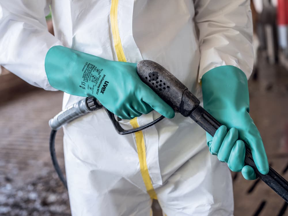 Chemicky odolné pracovní rukavice uvex